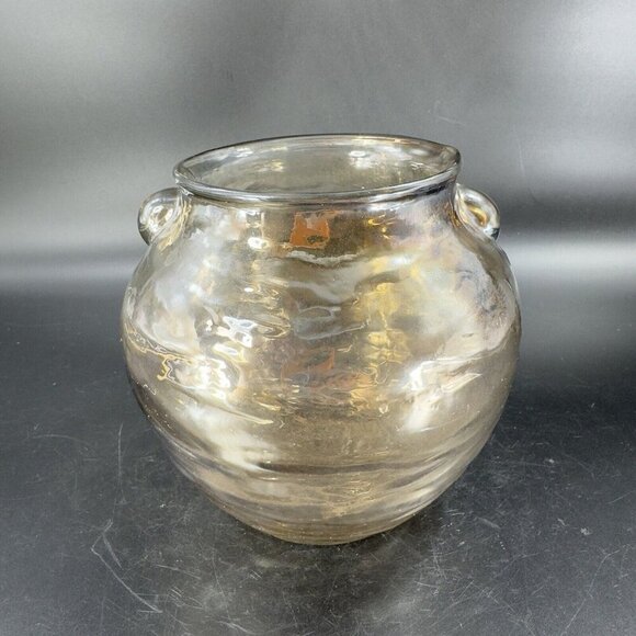 Anthropologie Capricio Art Glass Round Bottom Vase With Small Handles W Sticker - Picture 12 of 14